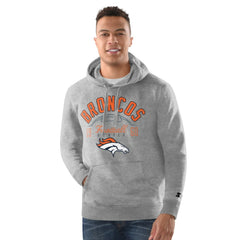 Denver Broncos Starter Pullover Hoodie Heather Gray