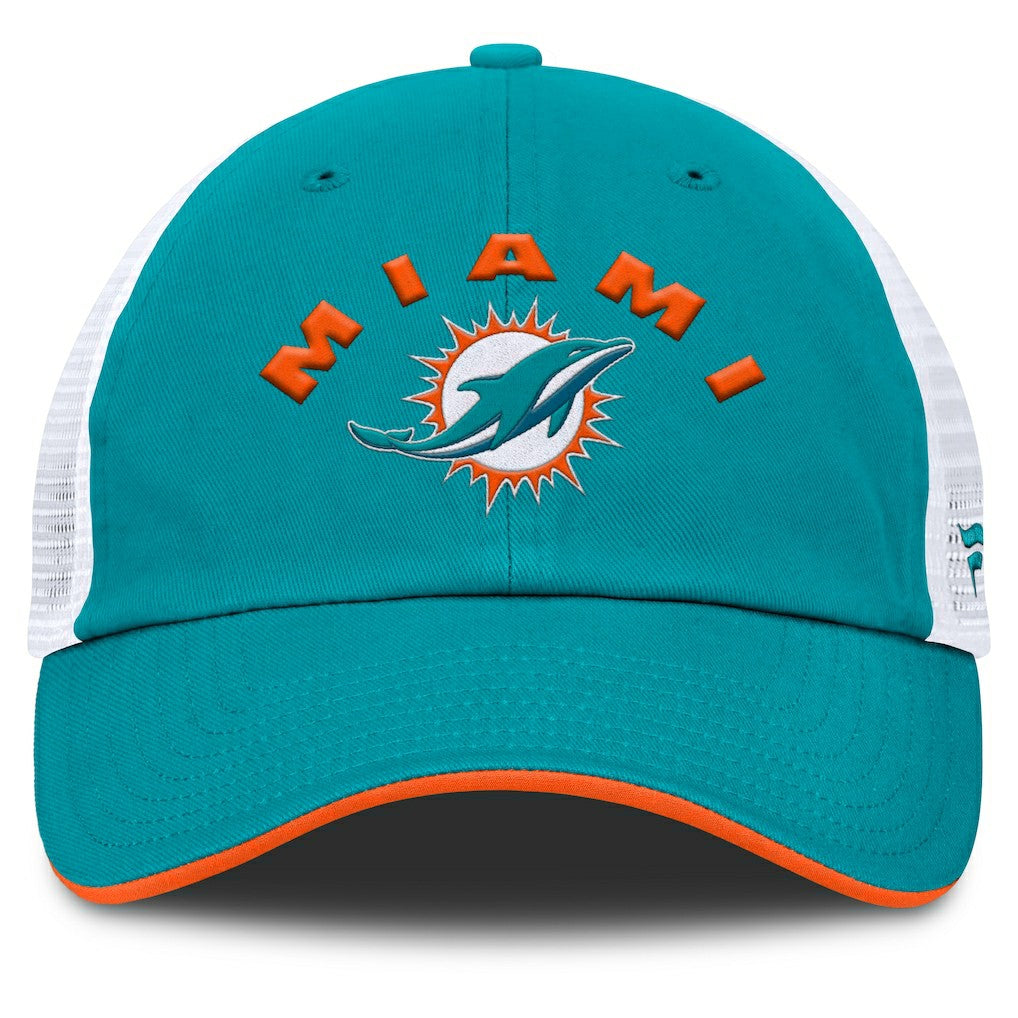 Fanatics Miami Dolphins Reverse Trucker Adjustable Hat Aqua/White