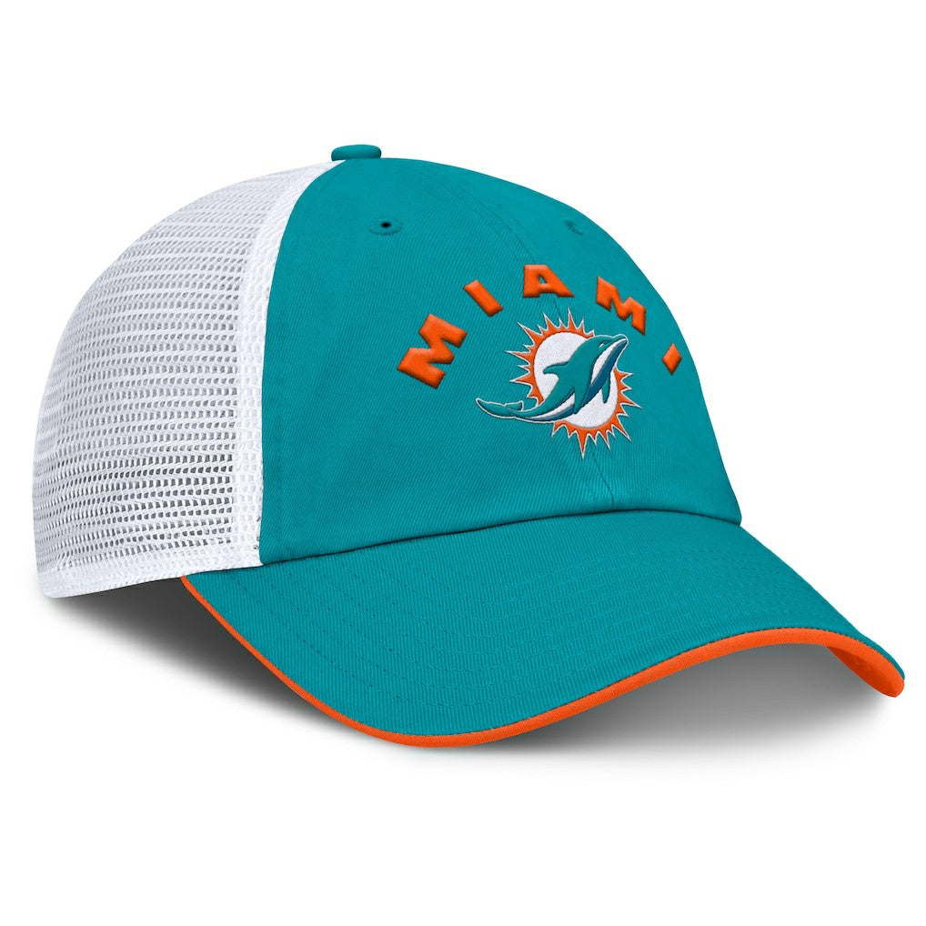 Fanatics Miami Dolphins Reverse Trucker Adjustable Hat Aqua/White