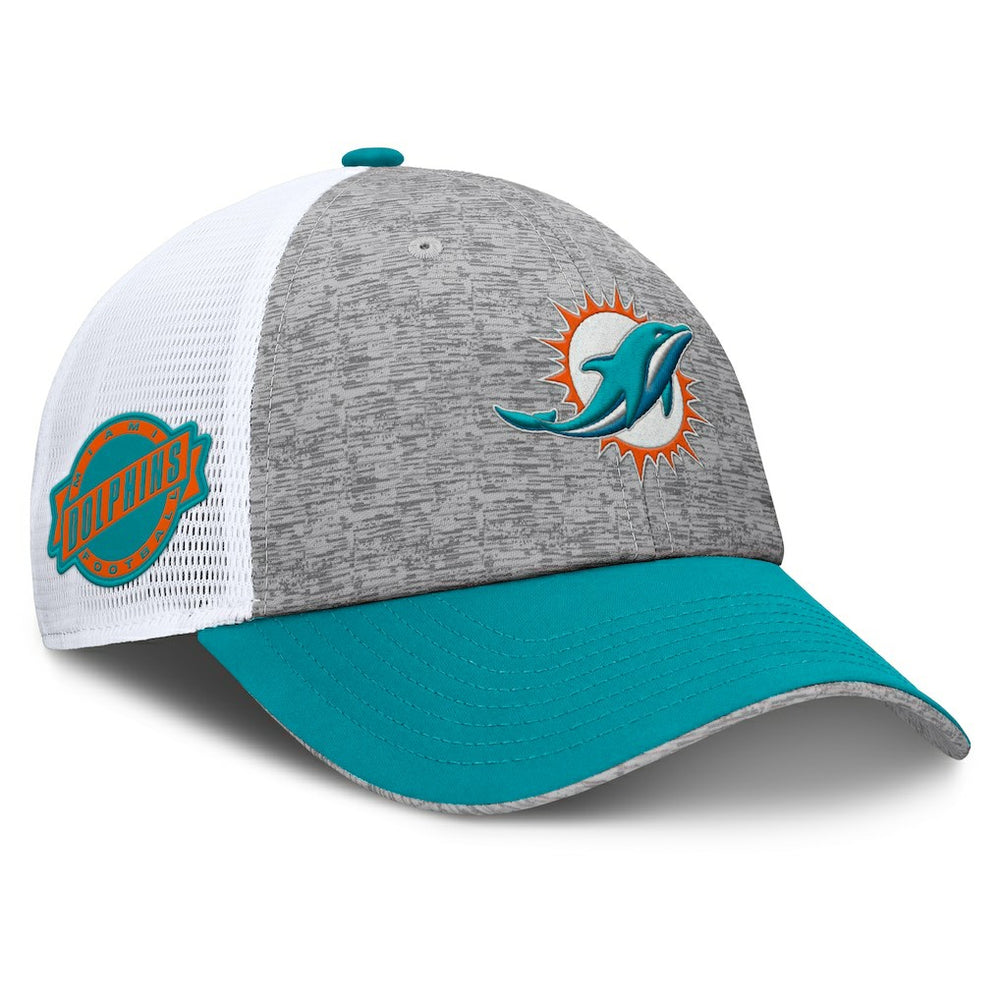 Fanatics Miami Dolphins Option Trucker Adjustable Hat Gray/Aqua