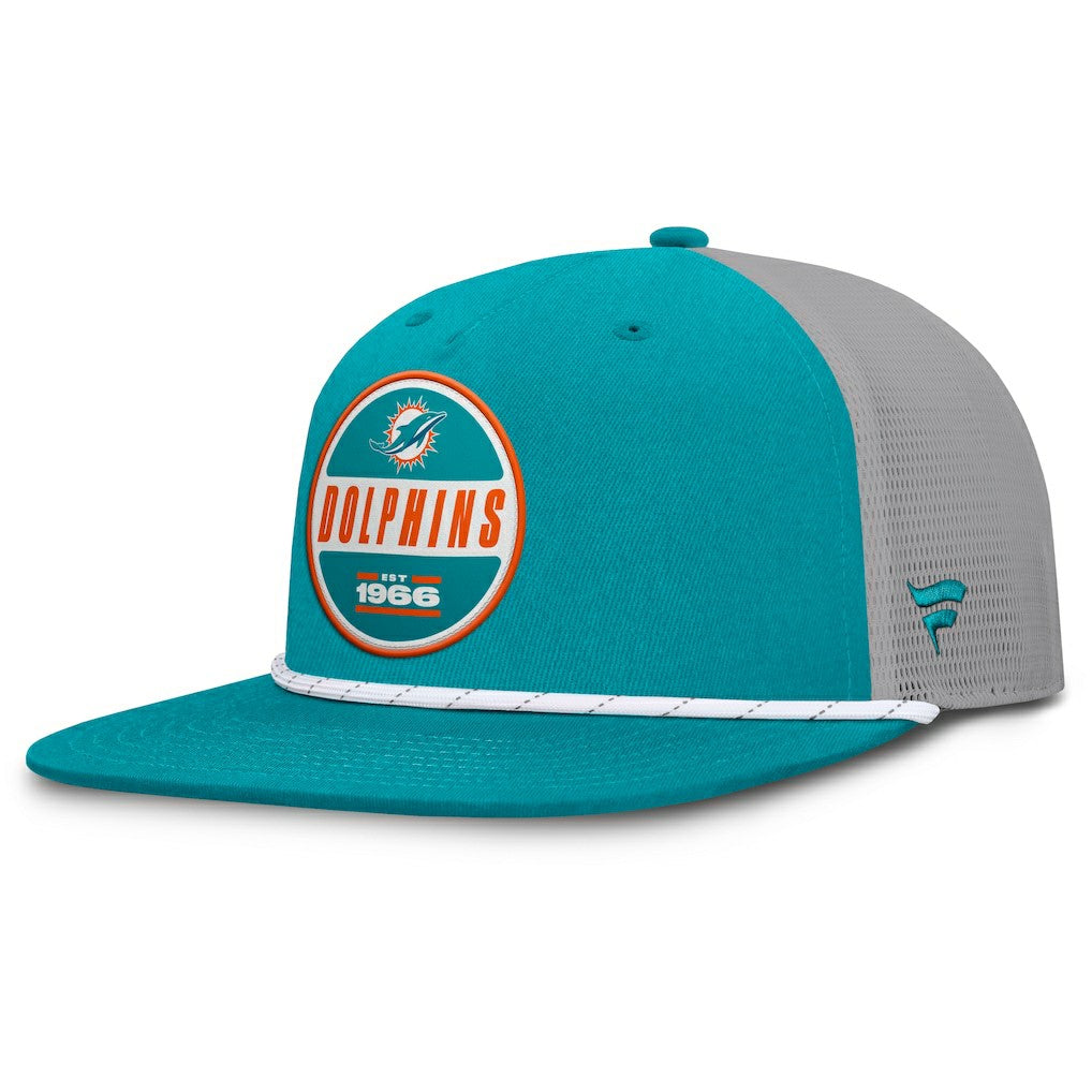 Fanatics Miami Dolphins Edge Rush Trucker Adjustable Hat Aqua/Gray
