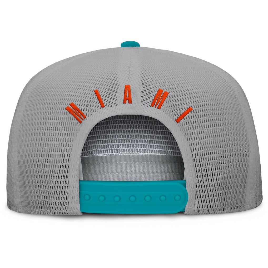 Fanatics Miami Dolphins Edge Rush Trucker Adjustable Hat Aqua/Gray