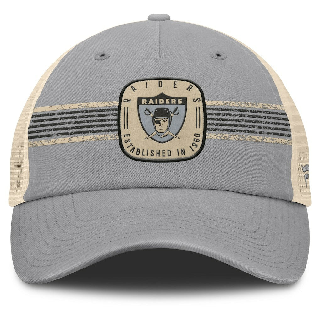 Fanatics Las Vegas Raiders Heritage Bootleg Trucker Adjustable Hat Gray