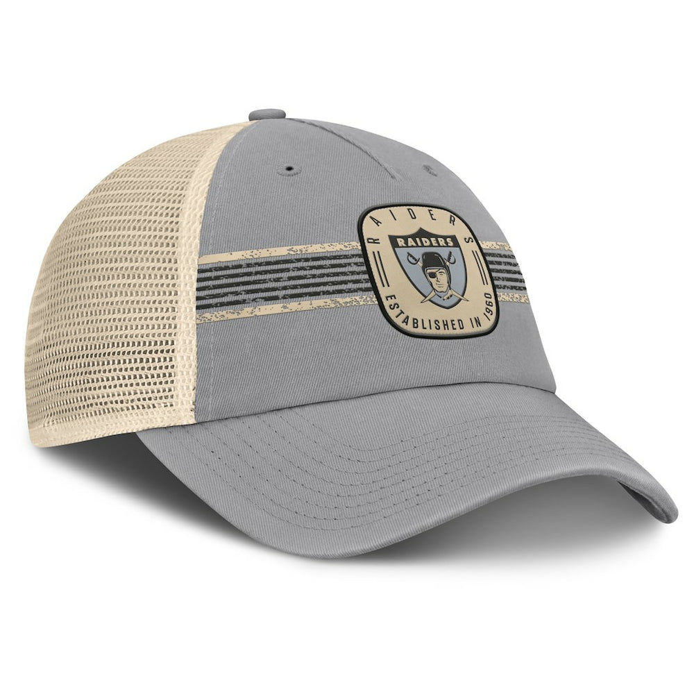 Fanatics Las Vegas Raiders Heritage Bootleg Trucker Adjustable Hat Gray
