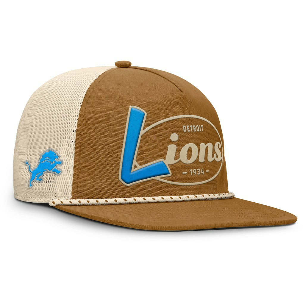 Fanatics Detroit Lions Iso Rope Trucker Adjustable Hat Brown