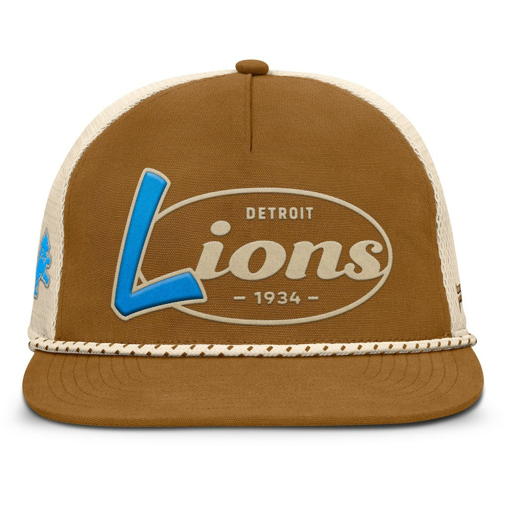 Fanatics Detroit Lions Iso Rope Trucker Adjustable Hat Brown