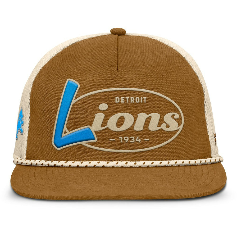 Fanatics Detroit Lions Iso Rope Trucker Adjustable Hat Brown