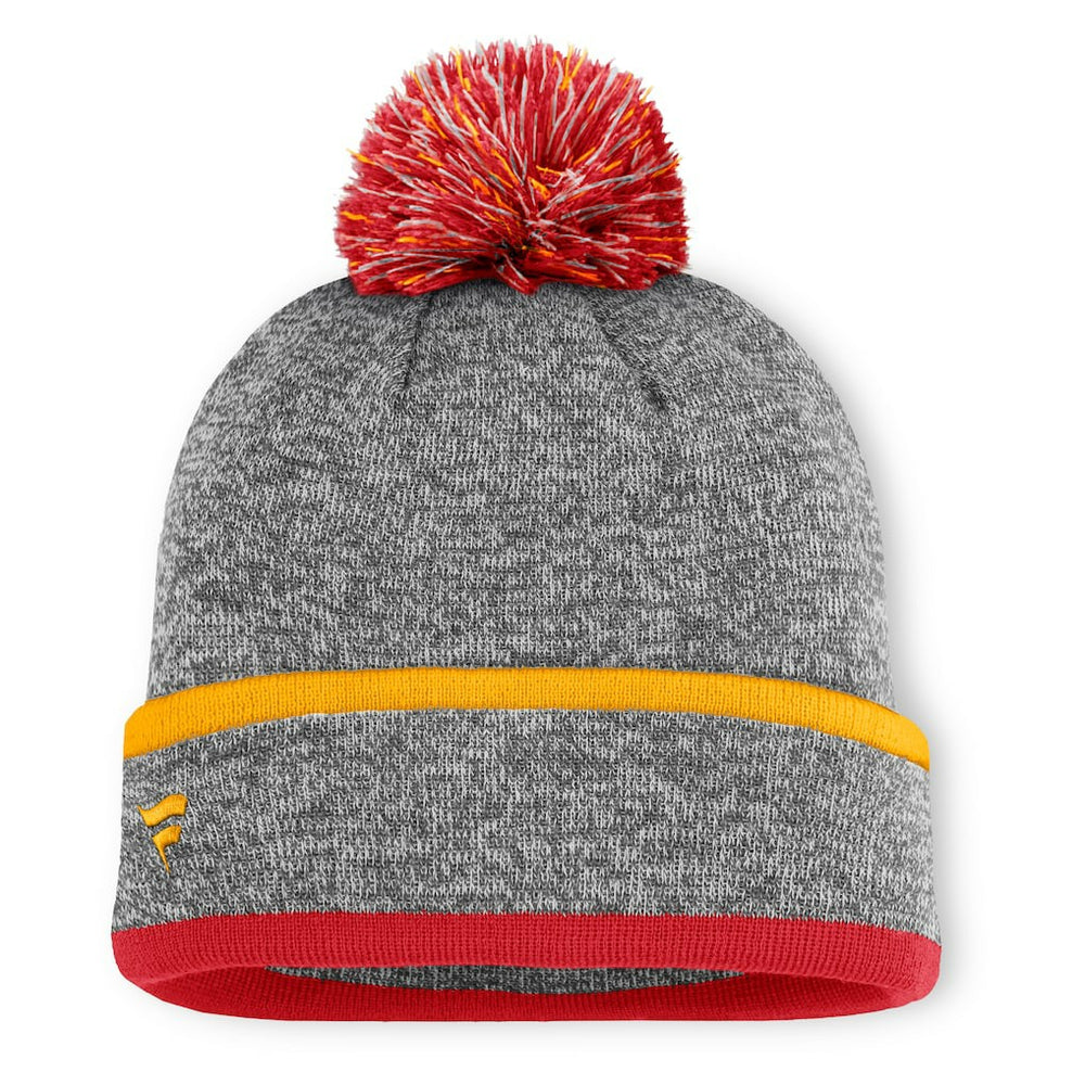 Fanatics Kansas City Chiefs Motion Cuffed Knit Hat with Pom Heather Gray