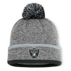Fanatics Las Vegas Raiders Motion Cuffed Knit Hat with Pom Heather Gray
