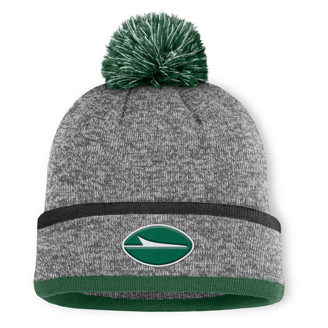 Fanatics New York Jets Motion Cuffed Knit Hat with Pom Heather Gray
