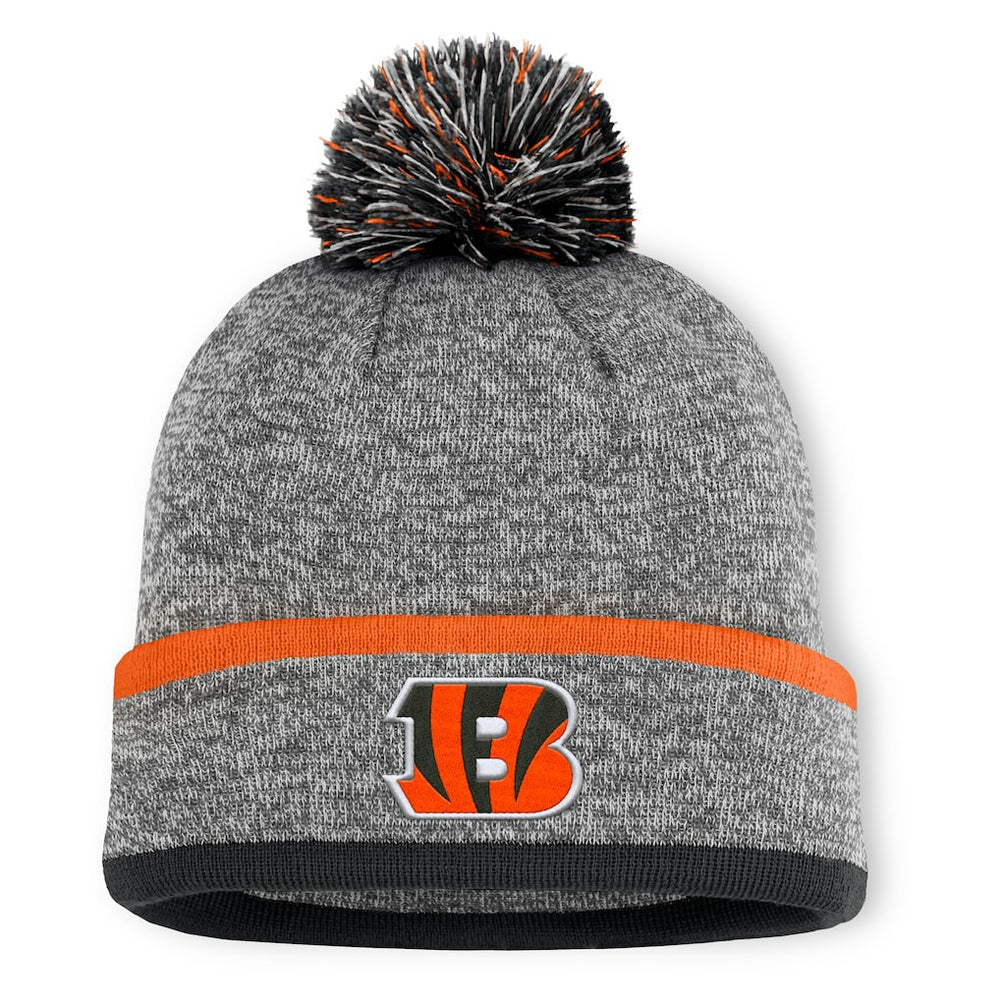 Fanatics Cincinnati Bengals Motion Cuffed Knit Hat with Pom Heather Gray