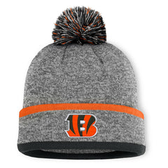 Fanatics Cincinnati Bengals Motion Cuffed Knit Hat with Pom Heather Gray