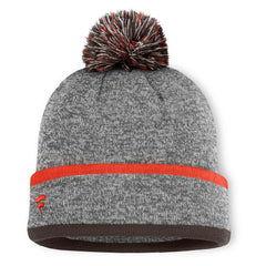 Fanatics Cleveland Browns Motion Cuffed Knit Hat with Pom Heather Gray