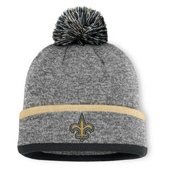 Fanatics New Orleans Saints Motion Cuffed Knit Hat with Pom Heather Gray