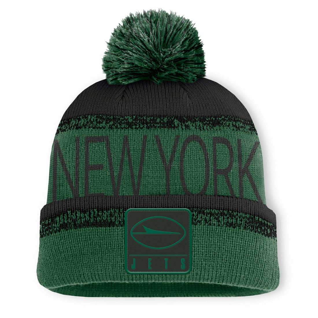 Fanatics New York Jets Play Action Cuffed Knit Hat with Pom Green/Black