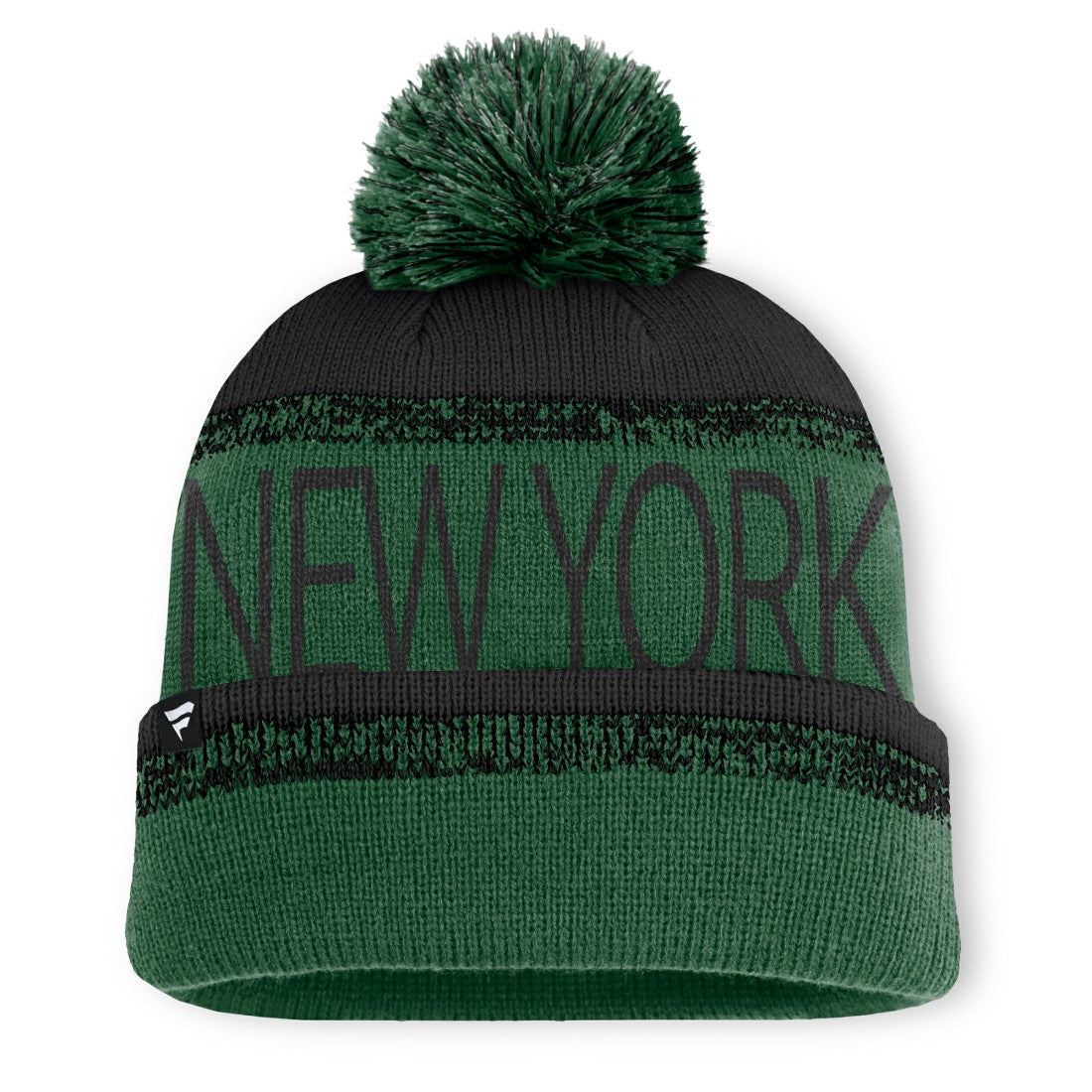 Fanatics New York Jets Play Action Cuffed Knit Hat with Pom Green/Black