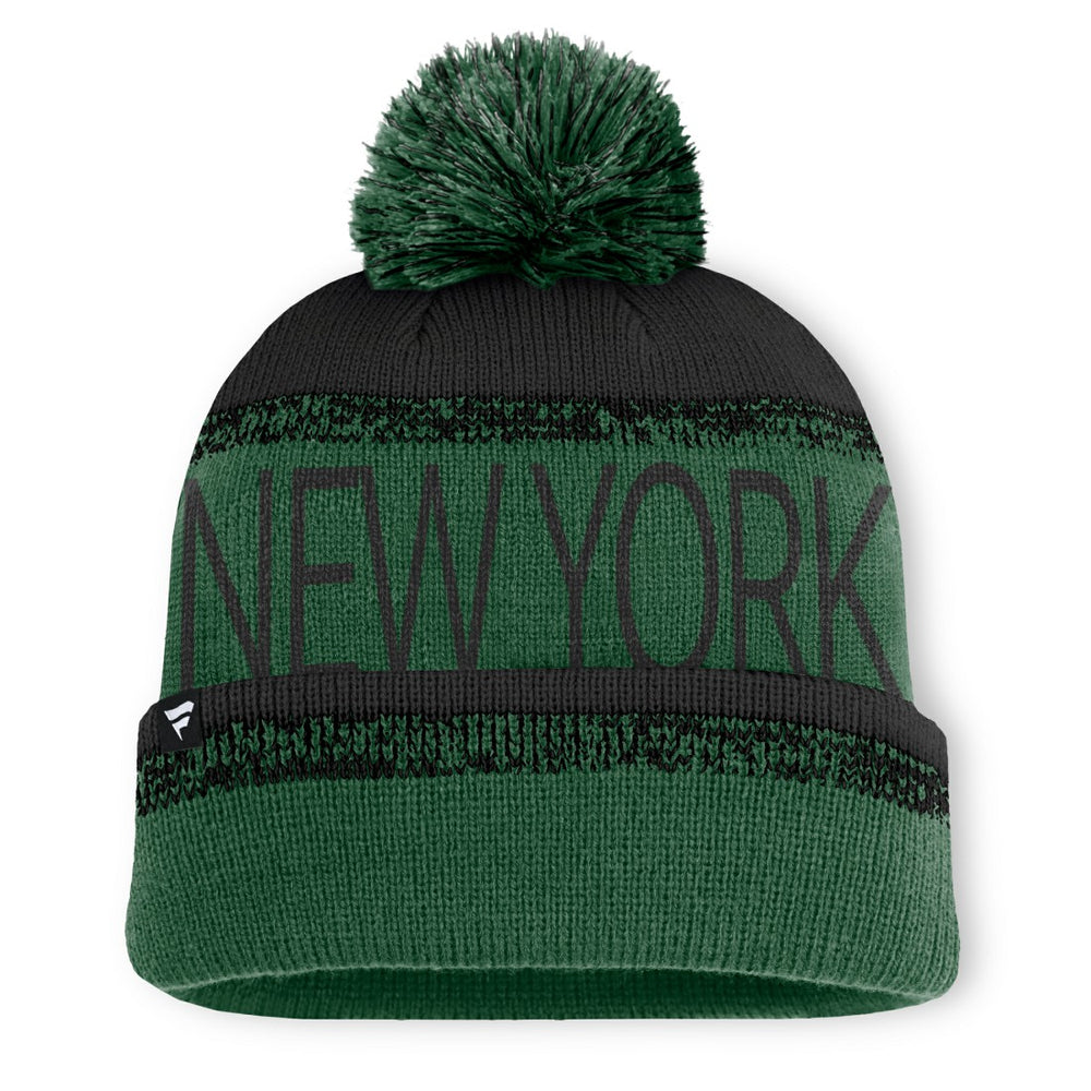 Fanatics New York Jets Play Action Cuffed Knit Hat with Pom Green/Black