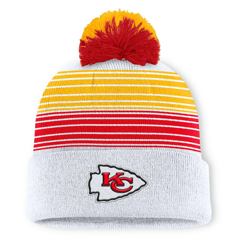 Fanatics Kansas City Chiefs Ghost Cuffed Knit Hat with Pom White
