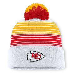 Fanatics Kansas City Chiefs Ghost Cuffed Knit Hat with Pom White