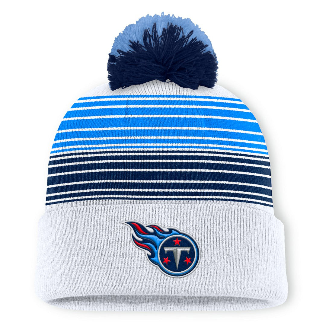 Fanatics Tennessee Titans Ghost Cuffed Knit Hat with Pom White