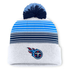 Fanatics Tennessee Titans Ghost Cuffed Knit Hat with Pom White