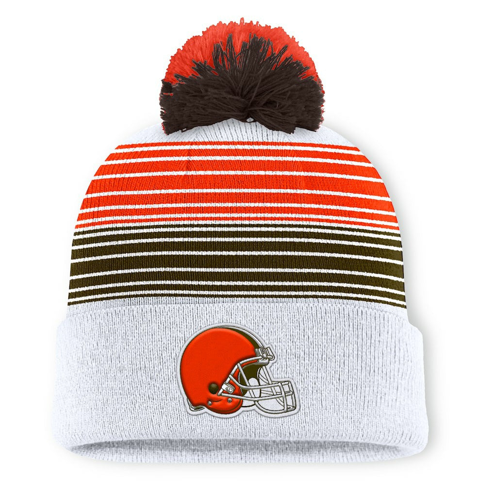 Fanatics Cleveland Browns Ghost Cuffed Knit Hat with Pom White