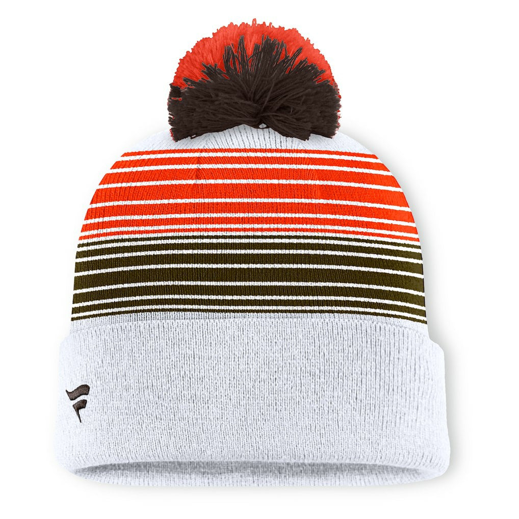 Fanatics Cleveland Browns Ghost Cuffed Knit Hat with Pom White