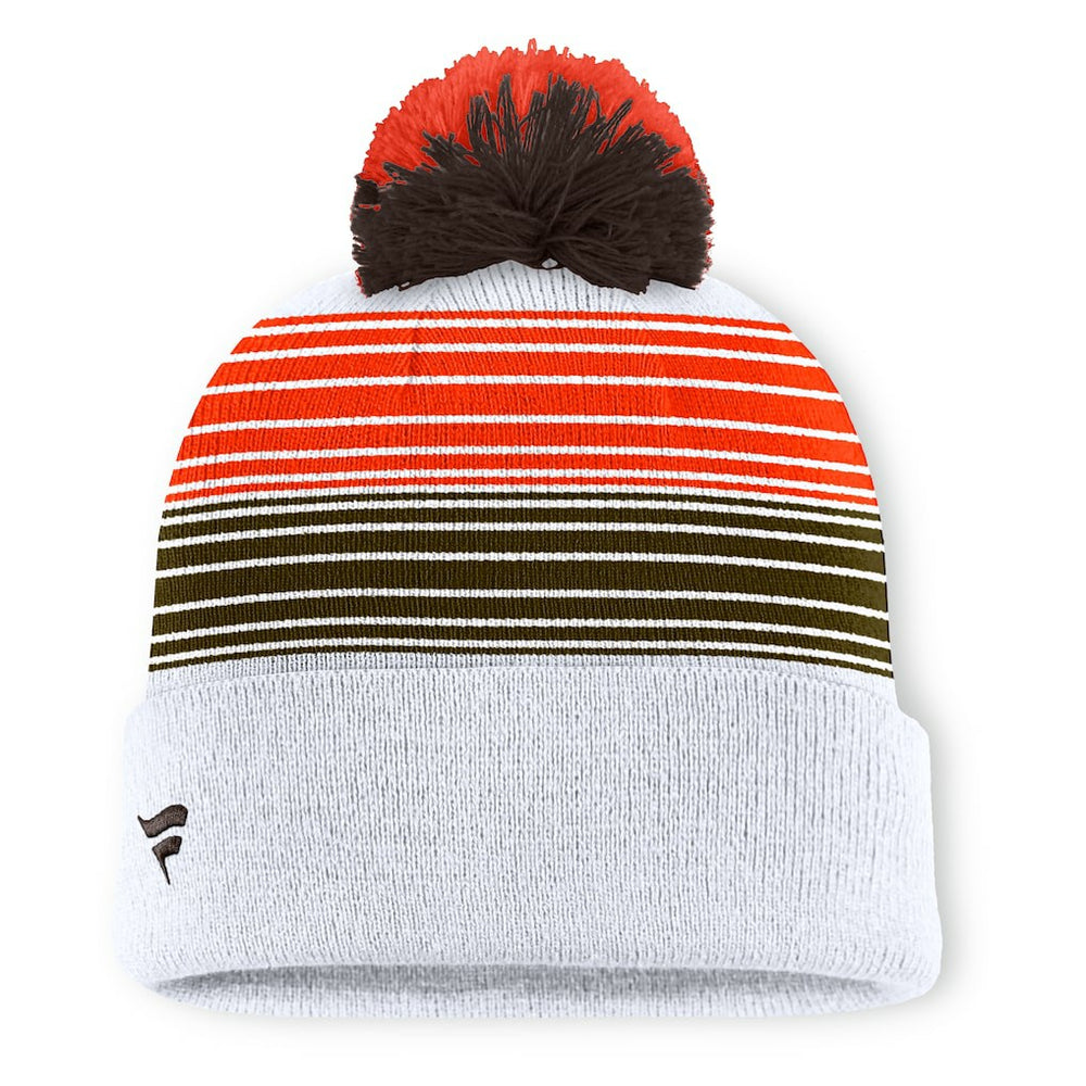 Fanatics Cleveland Browns Ghost Cuffed Knit Hat with Pom White