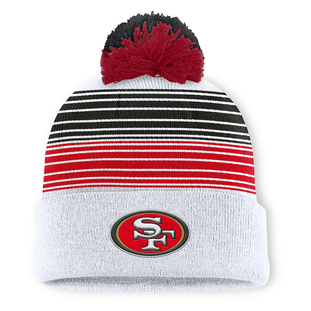 Fanatics San Francisco 49ers Ghost Cuffed Knit Hat with Pom White