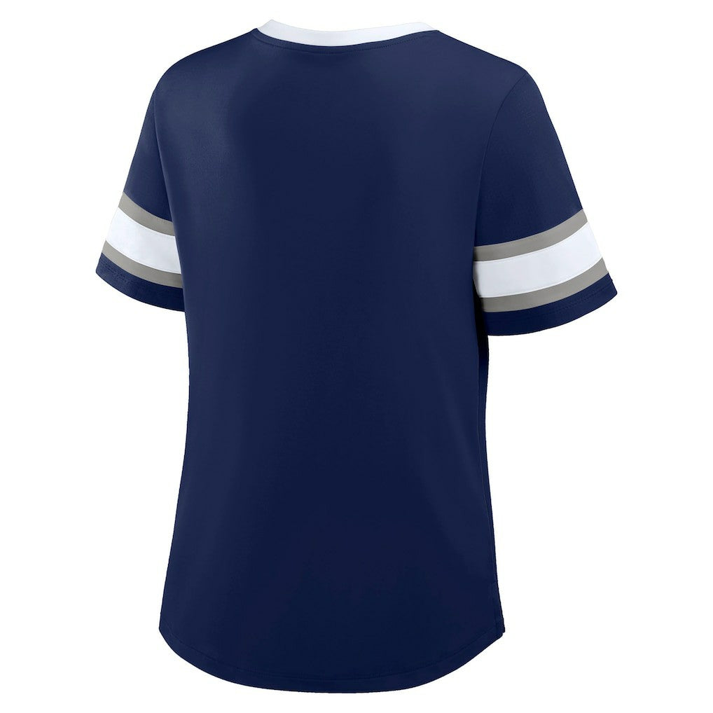 Fanatics Dallas Cowboys Women's Redzone Draw Play Athena Lace-Up T-Shirt Navy