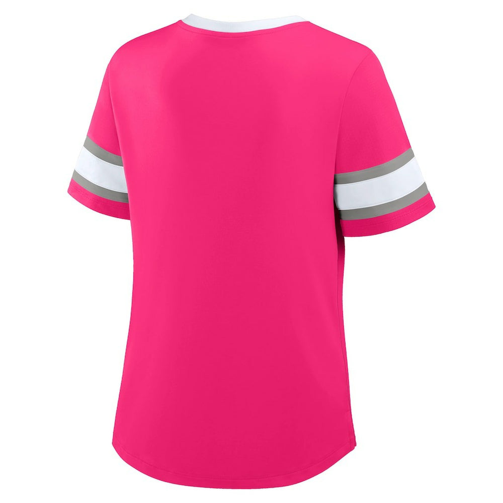 Fanatics Dallas Cowboys Women's Redzone Draw Play Athena Lace-Up T-Shirt Pink