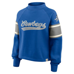 Fanatics Dallas Cowboys Oversized Hometown Toss Sweep Mock Neck Pullover Royal