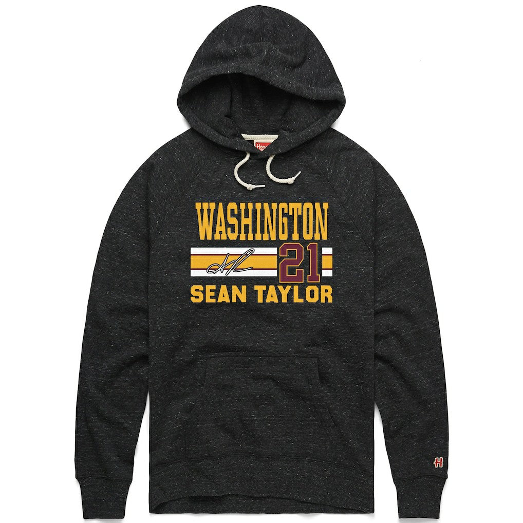 Sean Taylor Washington Commanders Homage Unisex Name & Number Tri-Blend Pullover Hoodie Charcoal