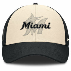 Miami Marlins Nike Statement Club Performance Adjustable Hat - Black/Natural - Nike Online