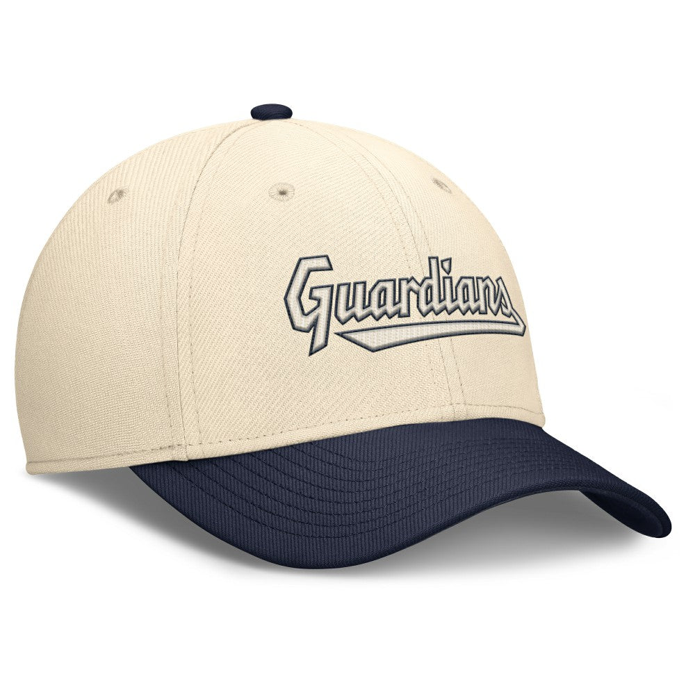 Cleveland Guardians Nike Statement Rise Performance Flex Hat - Natural/Navy - Nike Discount