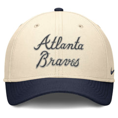 Atlanta Braves Nike Statement Rise Performance Flex Hat - Natural/Navy - Nike Online