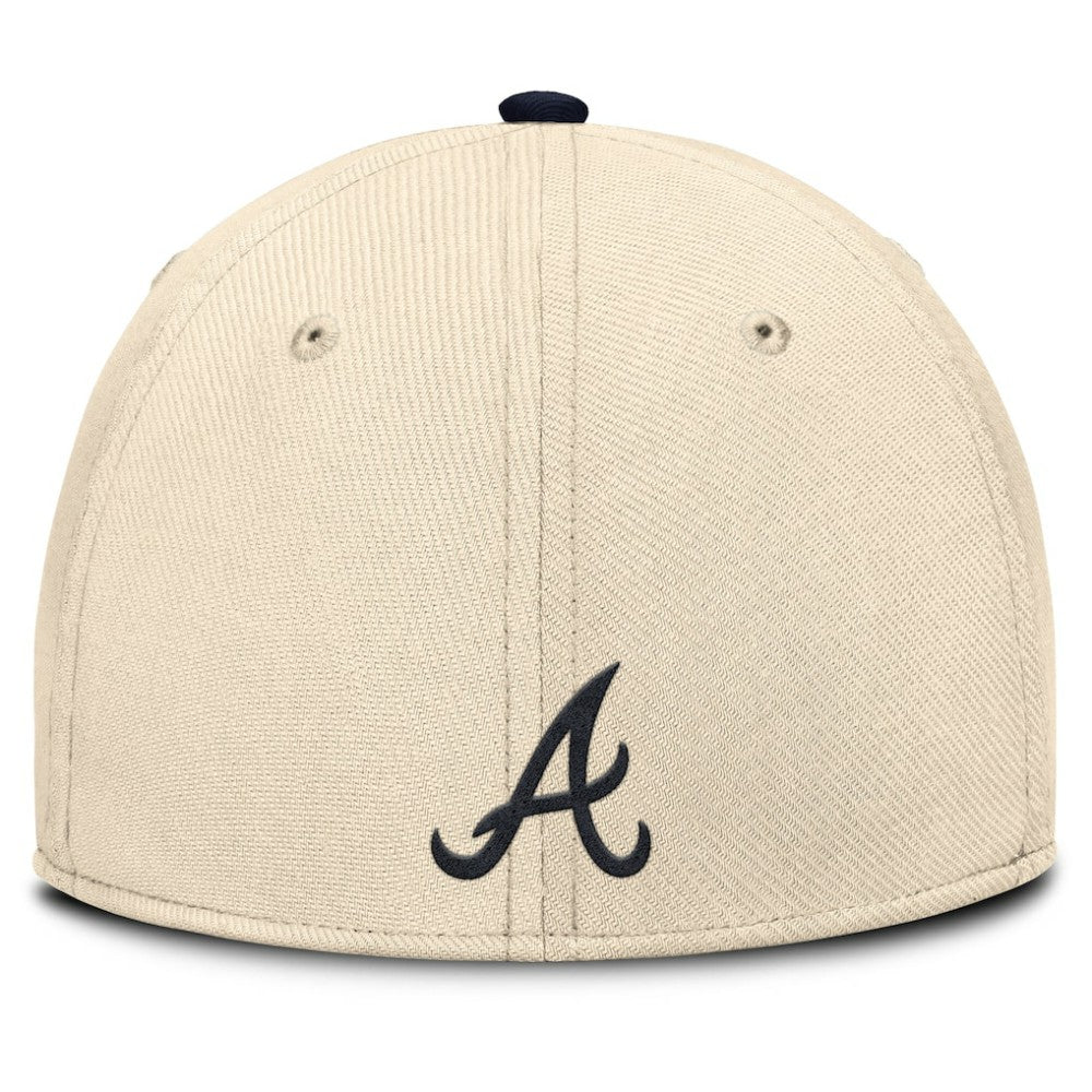 Atlanta Braves Nike Statement Rise Performance Flex Hat - Natural/Navy - Nike Online