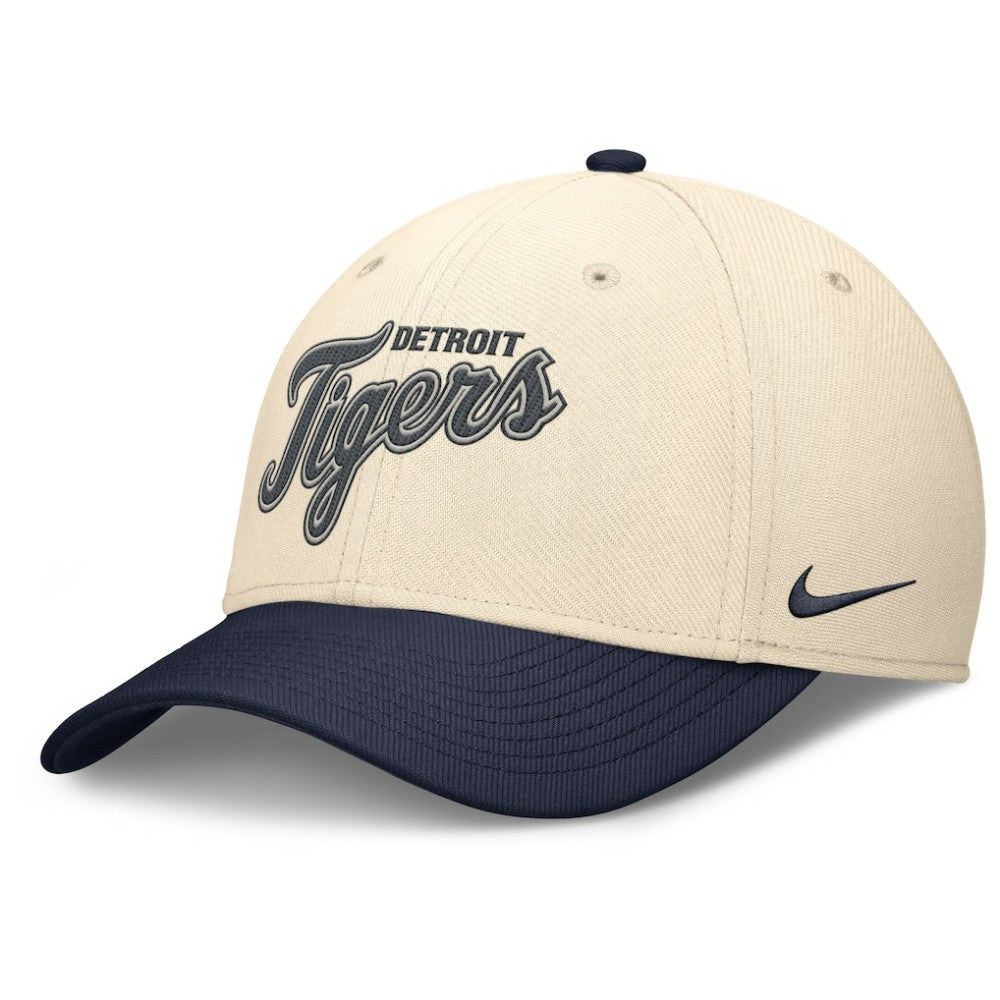 Detroit Tigers Nike Statement Rise Performance Flex Hat - Natural/Navy - Nike Discount