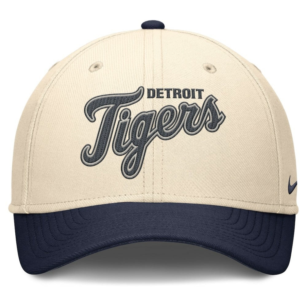 Detroit Tigers Nike Statement Rise Performance Flex Hat - Natural/Navy - Nike Discount
