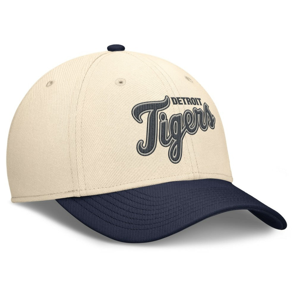 Detroit Tigers Nike Statement Rise Performance Flex Hat - Natural/Navy - Nike Discount
