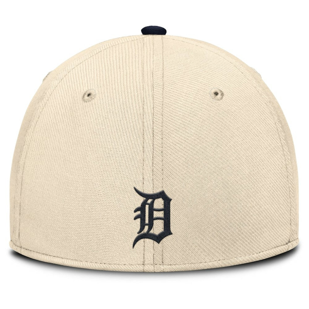 Detroit Tigers Nike Statement Rise Performance Flex Hat - Natural/Navy - Nike Discount