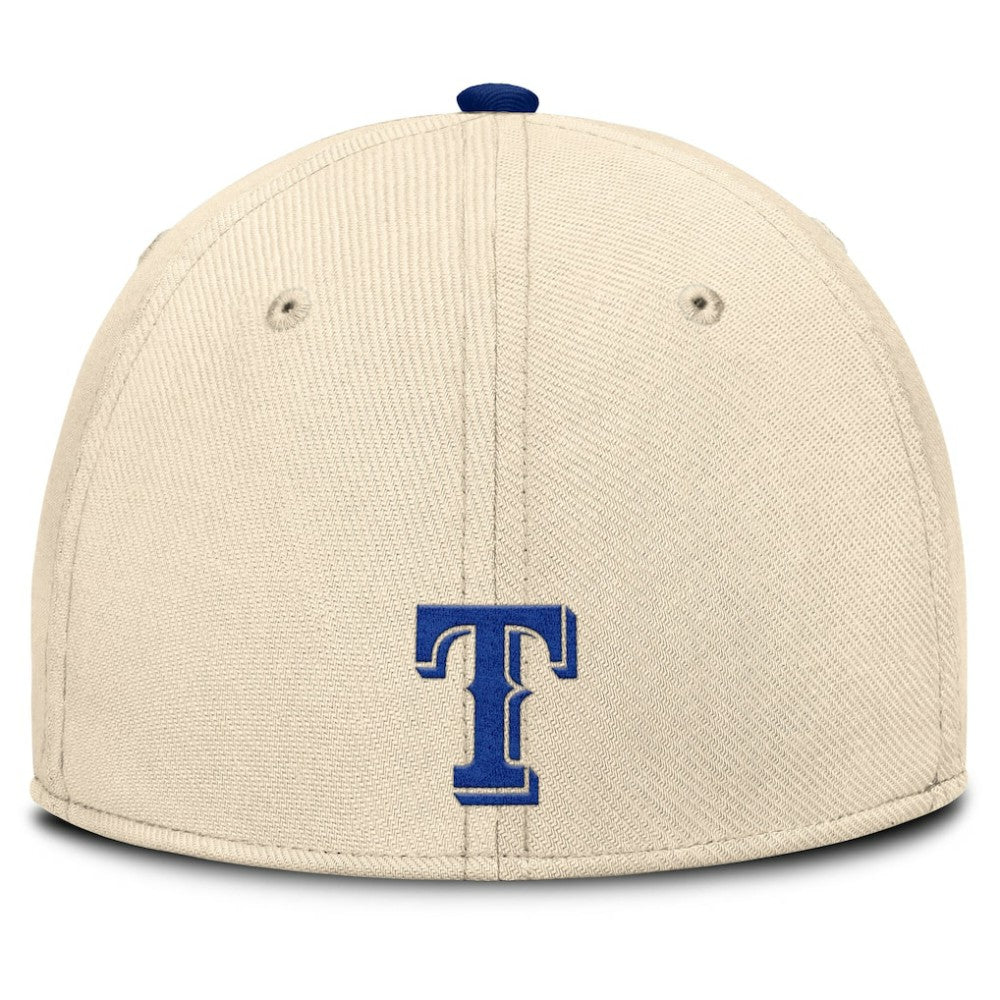 Texas Rangers Nike Statement Rise Performance Flex Hat - Natural/Royal - Nike Discount