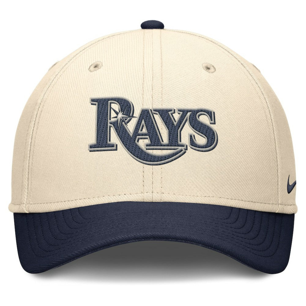 Tampa Bay Rays Nike Statement Rise Performance Flex Hat - Natural/Navy - Nike on Sale