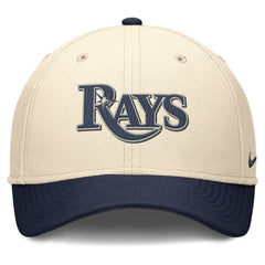 Tampa Bay Rays Nike Statement Rise Performance Flex Hat - Natural/Navy - Nike on Sale