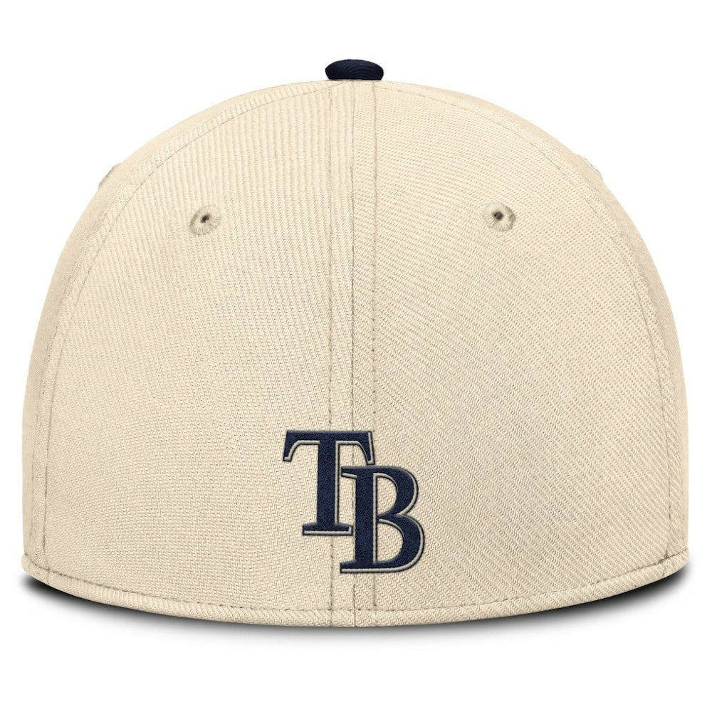Tampa Bay Rays Nike Statement Rise Performance Flex Hat - Natural/Navy - Nike on Sale