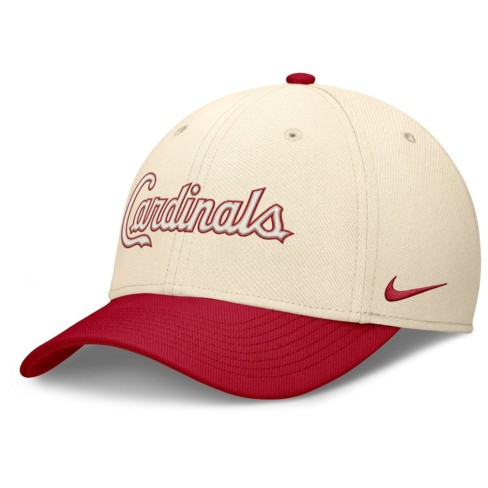 St. Louis Cardinals Nike Statement Rise Performance Flex Hat - Natural/Red - Nike Lifestyle