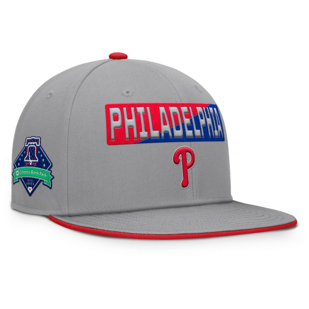 Philadelphia Phillies Fanatics Punchout Snapback Hat - Gray - Fanatics Discount
