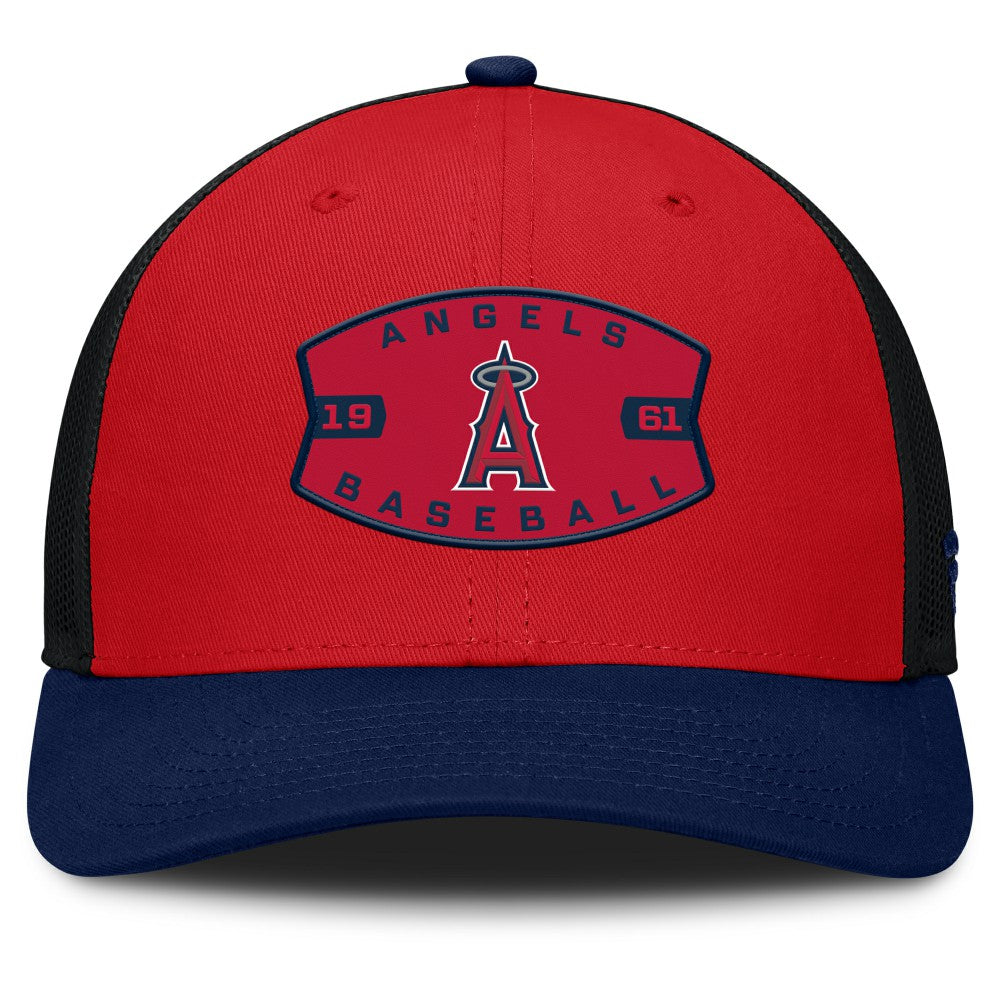 Los Angeles Angels Fanatics Cutoff Adjustable Trucker Hat - Red/Navy - Fanatics on Sale