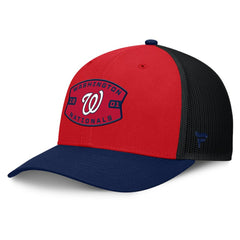 Washington Nationals Fanatics Cutoff Adjustable Trucker Hat - Red/Navy - Fanatics on Sale