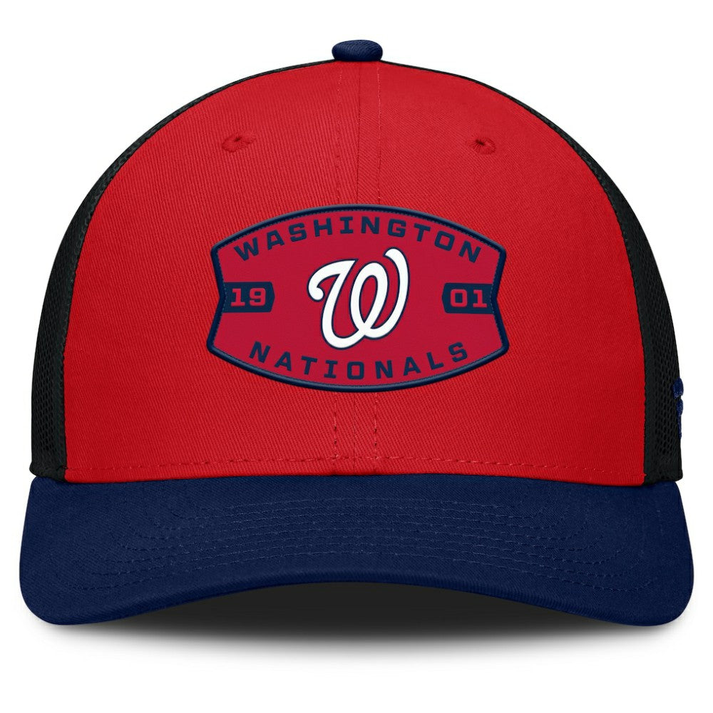 Washington Nationals Fanatics Cutoff Adjustable Trucker Hat - Red/Navy - Fanatics on Sale
